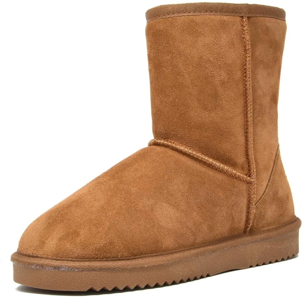 DREAM PAIRS Women's Shorty-New Mid Calf Winter Snow Boots
